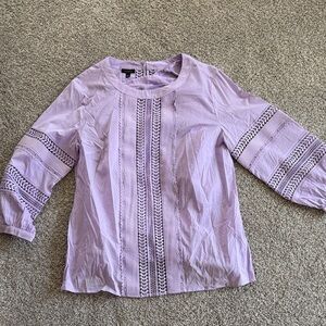 Talbots Light Purple Blouse with Lace Detail